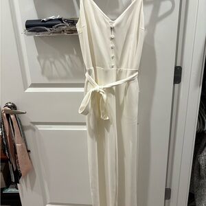 Little Moon Ivory Button-Front Jumpsuit